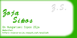 zoja sipos business card